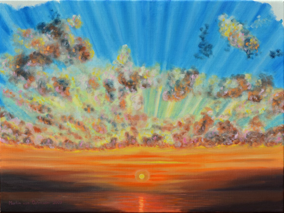 Martin von Ostrowski: Sonnenuntergang 2009, Öl auf Leinwand, 60 x 80 cm