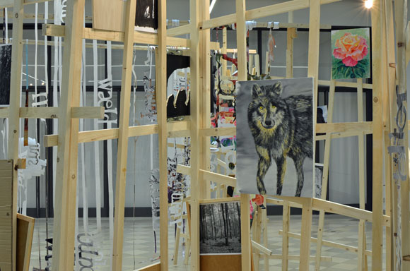 Martin von Ostrowski, Susanne Pomrehn: Gebrüder Grimm - constructed, Installation in  
						der Humboldtuniversität zu Berlin,  Universitätshauptgebäuude, östlicher Lichthof, 6. März - 30. März 2017