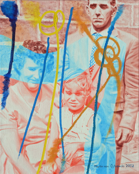 Martin von Ostrowski: Mit den Eltern, 2002, Öl auf Leinwand, 40 x 50 cm