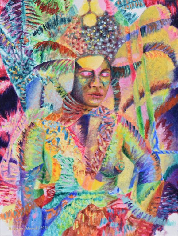 Martin von Ostrowski: Tochter des Lauaki Namulauulu Mamoe und der 
						Sivaotele, 2018, Öl auf Leinwand, 80 x 60 cm