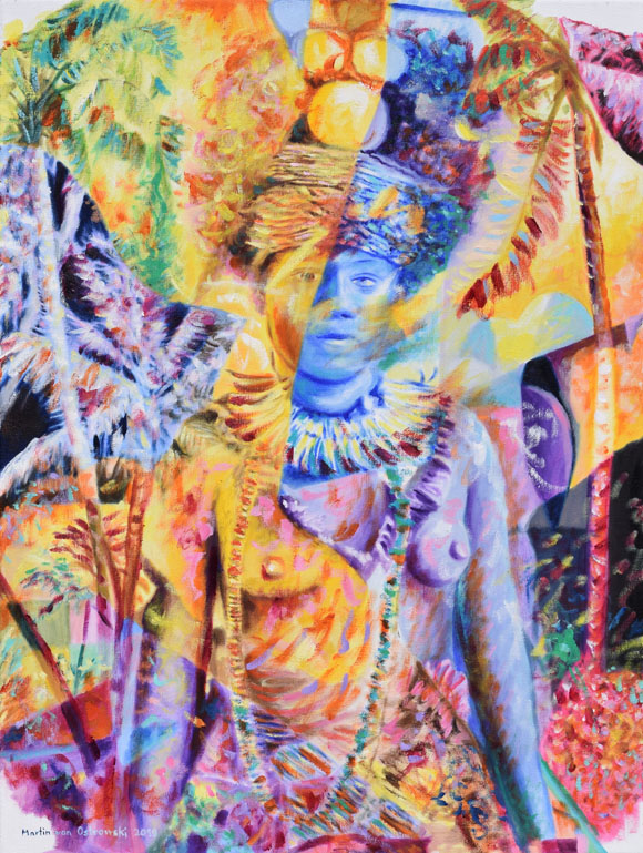 Martin von Ostrowski:  
						Tochter des Lauaki Namulauulu Mamoe und der 
						Sivaotele, 2018, Öl auf Leinwand, 80 x 60 cm