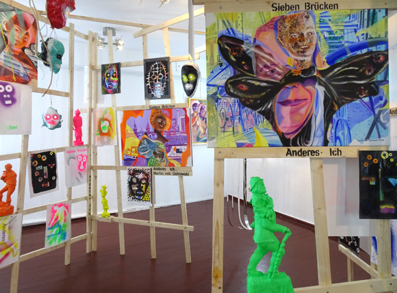 Detail der Installation: Martin von Ostrowski, Sieben Brücken Anderes Ich, Salon Gras Fressen 2019